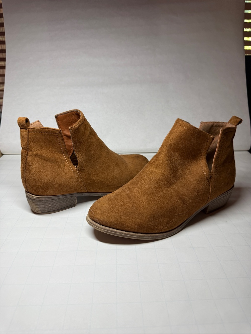 Suede Ankle Booties in Brown - Women's Chelsea Style